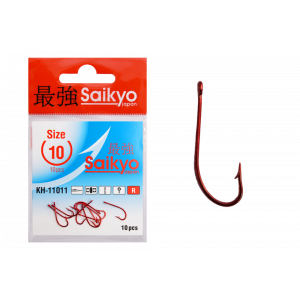 Крючки Saikyo KH-11011 O'Shaughnessy Red №10 (10шт) Крючки Saikyo KH-11011 O'Shaughnessy Red №10 (10шт)